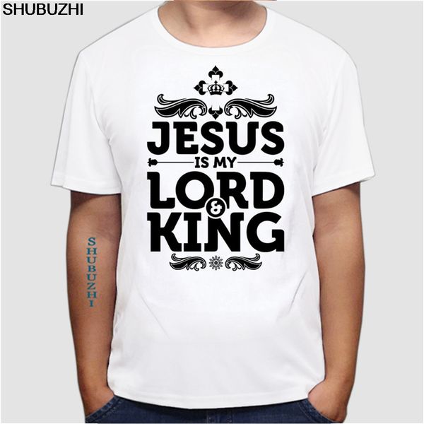 

3xl men t shirts jesus is my lord and king funny shirt men's short sleeve crewneck cotton euro size