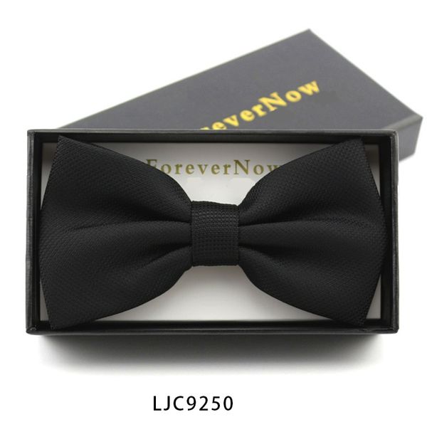 

2020 new fashion men's bow ties for wedding double fabric solid color bowtie club party anniversary butterfly tie with gift box, Black;gray