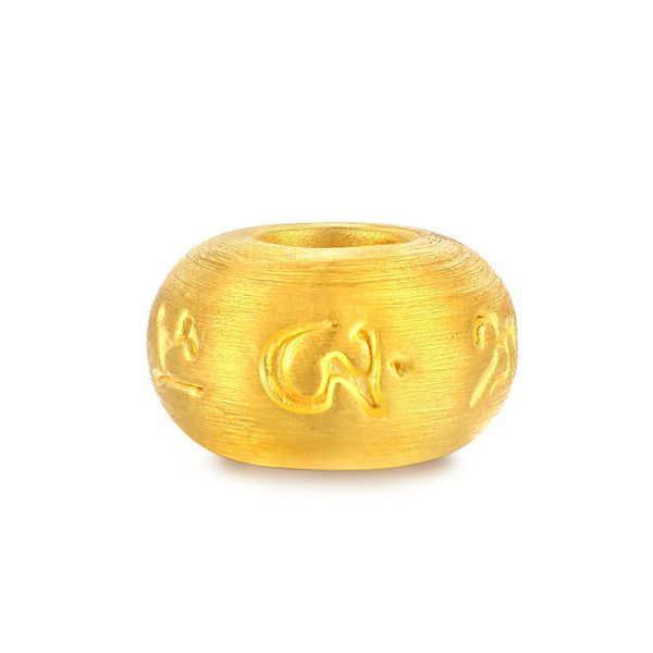 

1pcs solid 3d 24k yellow gold beads women 999 gold beads bracelet 1g, Black