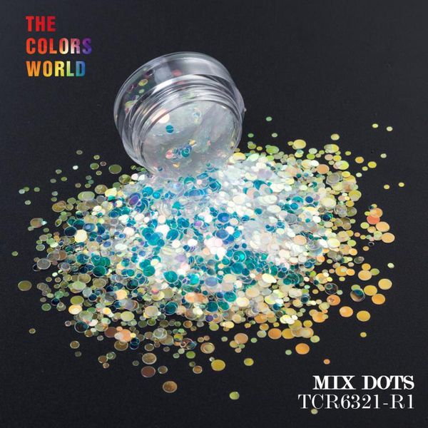 

nail glitter tct-107 round dot shape mix size for art decorations makeup facepainting body gel manual diy, Silver;gold