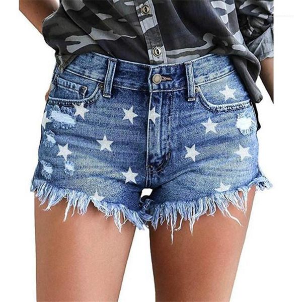 

with tassel casual natural color high waist jeans summer womens short jeans fashion start panelled jeans, Blue