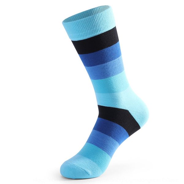 

men's cotton over calf new socks striped socks and stockings stockings high waist casual large size tide 5pebk, Black