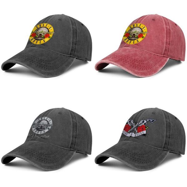 

men women guns n' roses patches fashion denim baseball cap cool washed dad hat adjustable vintage ball not in this lifetime logo, Blue;gray