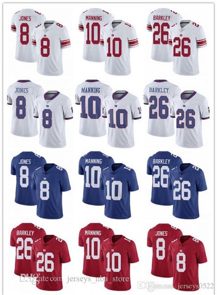 

Men Women Youth New York Giants 26 Saquon Barkley 10 Eli Manning 8 Daniel Jones 56 Lawrence Taylor Football Jerseys Blue Red