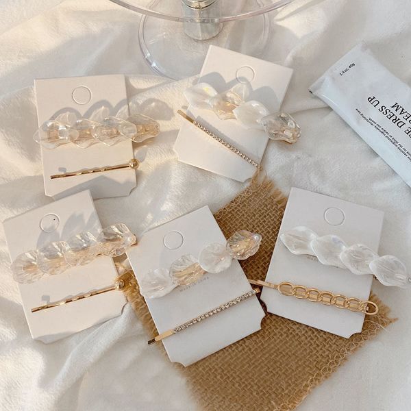 

korean fashion lrregular shell hair clips leaf shape metal hair clips sweet beach headwear hairpins barrettes accessories, Golden;silver