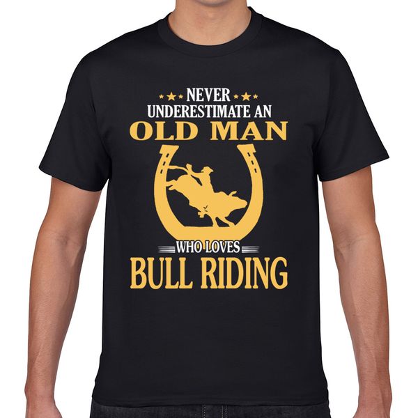 

t shirt men old man loves bull riding fashion white geek print male tshirt xxxl