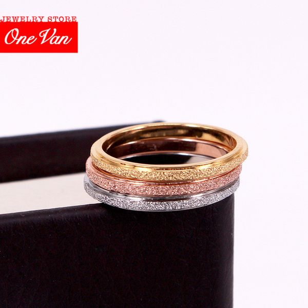 

basic 2mm 4mm thin wedding rings for women frosting stainless steel female girl finger gold color rose gold women ring, Slivery;golden