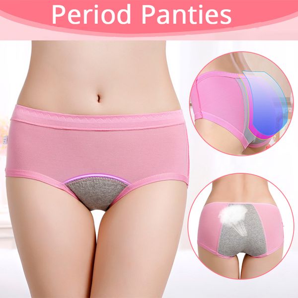 

women's panties 3 pieces/set period women menstrual underwear modal female lengthen physiological leakproof lady briefs, Black;pink