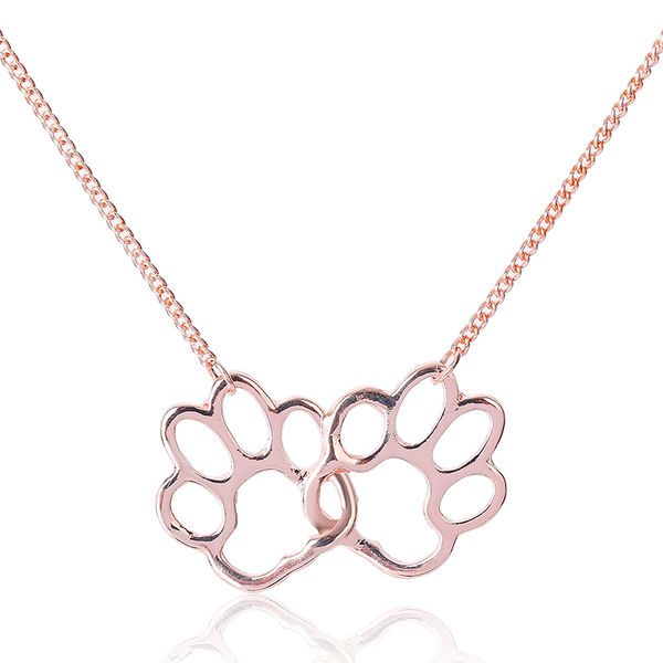 

new women girl friend footprint rose goldnecklace pendant elegant decoration, Silver