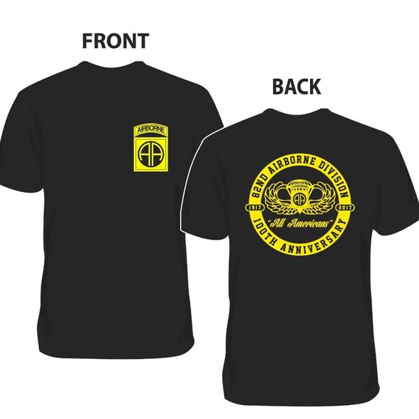 

new 82nd airborne 100th anniversary 2019 men hip hop fashion casual tee shirt for shirt designer