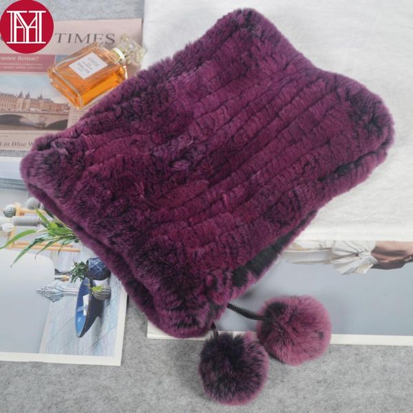 

lady winter real rex fur beanies hats real rex fur skullies hat elastic knitted natural scarf caps, Blue;gray