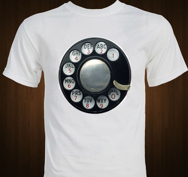 

rotary dial telephone antique t-shirt 2019 new summer men fashion tee 100% cotton men o-neck t shirts