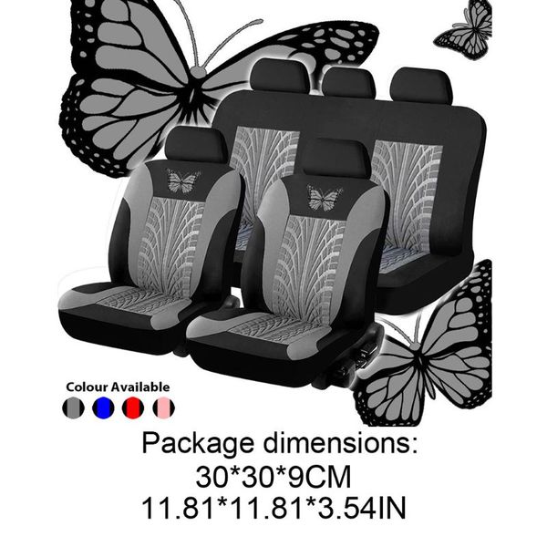 

9pcs/set car universal seat covers set butterfly pattern auto seat protector b36b