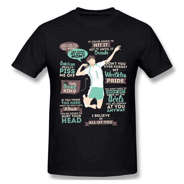 

t shirts men the grand king t-shirt tee father day 100% cotton clothing haikyuu japanese sport anime tees