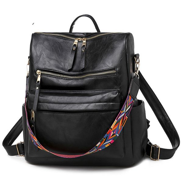 

new women pu backpack bags 2020 retro bags medium size european and american style fashion youth girl students solid color many pockets