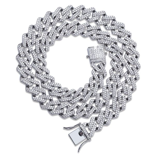 

Chains Designer Necklace Hip Hop Mens Jewelry Cuban Link Gold Luxury Diamond Bling Rapper Chain Micro Paved CZ Charms 14MM Charms