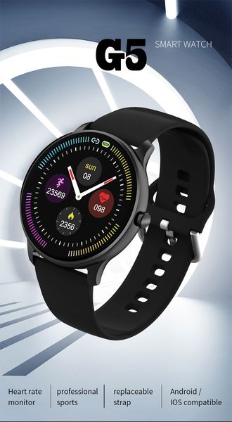 

new g5 smart watch men women full touch ip67 waterproof heart rate blood pressure smartwatch for xiaomi huawei iphone pk g2 kw34