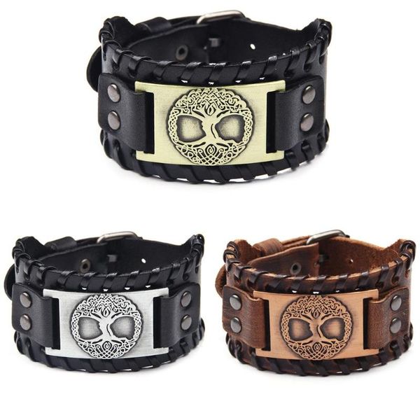 

charm bracelets fashion leaf feather leather bracelet men vintage handmade braided multilayer rope wrap & bangles male, Golden;silver