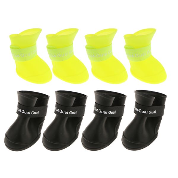 

8 pcs waterproof dog puppy cat rubber pet rain boots anti-slip shoes