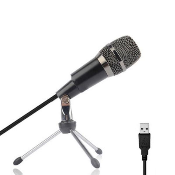 

usb-100 wired microphone usb condenser sound recording mic with stand for chatting singing karaoke laptop