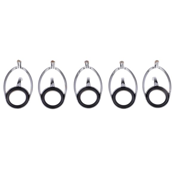 

5pcs ceramic ring eyes fishing rod guides tangle stainless steel frame