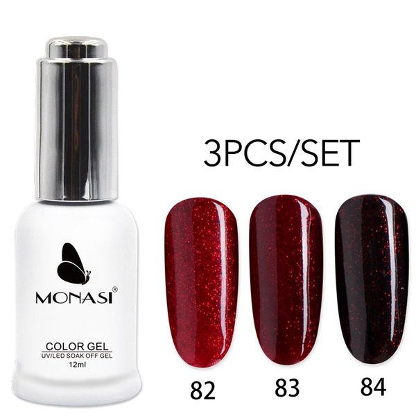 

nail gel red glitter polish set -12ml colors long lasting soak off uv led for christmas gift 2021, Red;pink