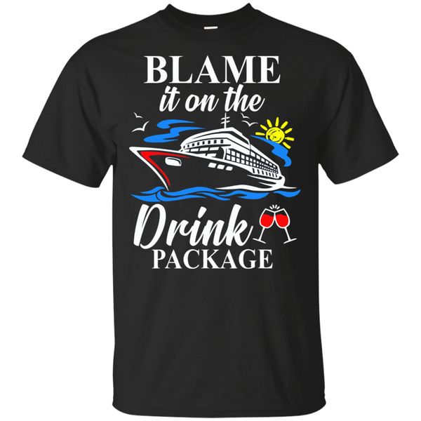 

blame it on the drink пакет смешные вина подарок t - shirt black - navy для мужчин - женщин big tall tee shirt