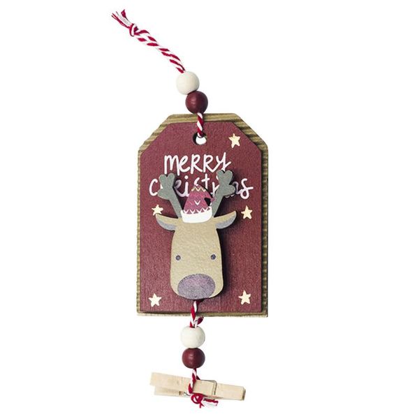 

wear resistant colorful painted gift home lightweight wooden craft hanging tag portable christmas decor door window party