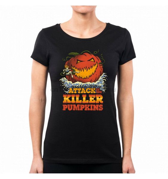 

t-shirt attack of the killer pumpkin halloween zucca vt0010a pacdesign