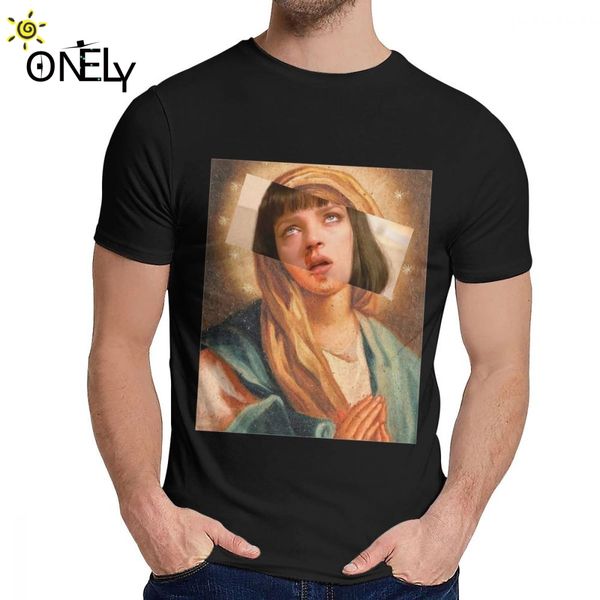 

o-образным вырезом virgin mary mia pulp fiction миа уоллес tee shirt повседневно человек soft тонкий t рубашка большого размера