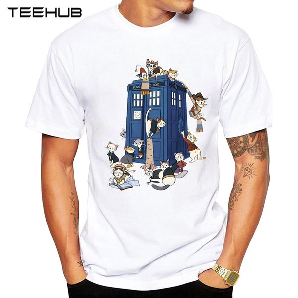 

teehub men's new fashion doctor cat design short sleeve t-shirt cool hipster t-shirts