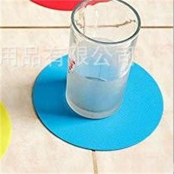

round water bottle mats non slip cup coaster heat insulation coffee table tumbler pad silicone friction bottom placemats milk 1 2hx c2