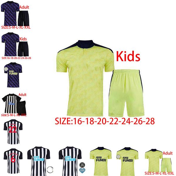 

20 21 newcastle ritchie soccer jerseys home away third united joelinto 2020 2021 home lascelles shelvey football yedlin shirts men kids, Black;yellow