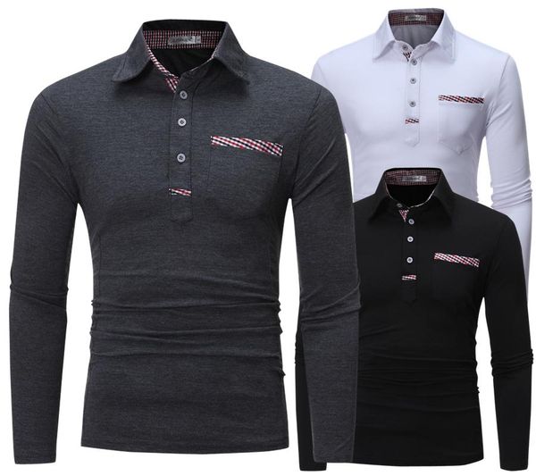 

2020 luxury fashion mens designer polo shirts men t shirt mans long sleeves men's clothing versatile leisure time men's tees, White;black