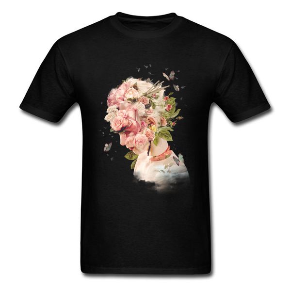 

black t shirt for men 3d shirt symbiosis flower girl profile mens summer shirts 2018 fashion polyester t-shirt
