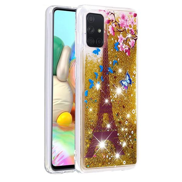 

case for samsung s20 ultra a51 a71 a10s a20s m30s bling liquid quicksand glitter soft tpu silicone owl flower eiffel tower butterfly cover