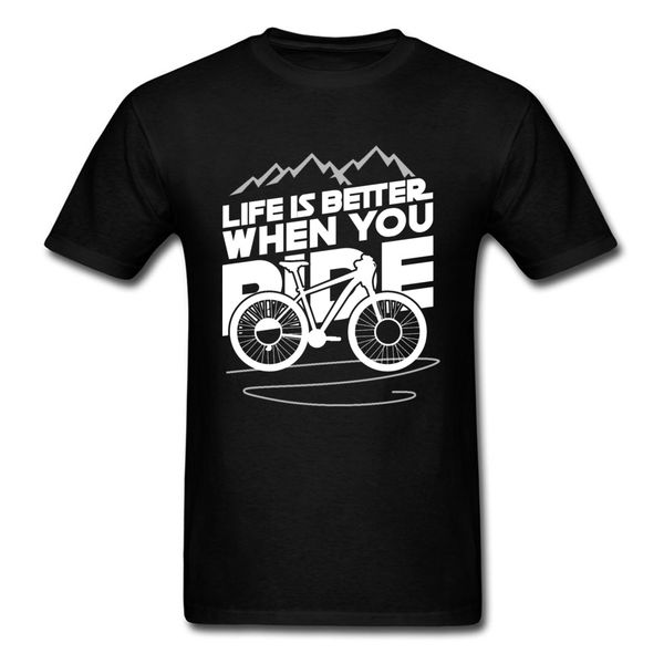 

stay wild mountain biker мужчины tshirt цикл bicyle жизнь лучше, когда едешь письмо моды t shirt o шеи дешевых топ футболка