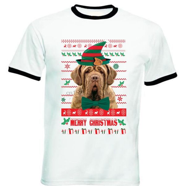 

2019 summer style tee shirt for man christmas neapolitan mastiff - new black ringer printing casual
