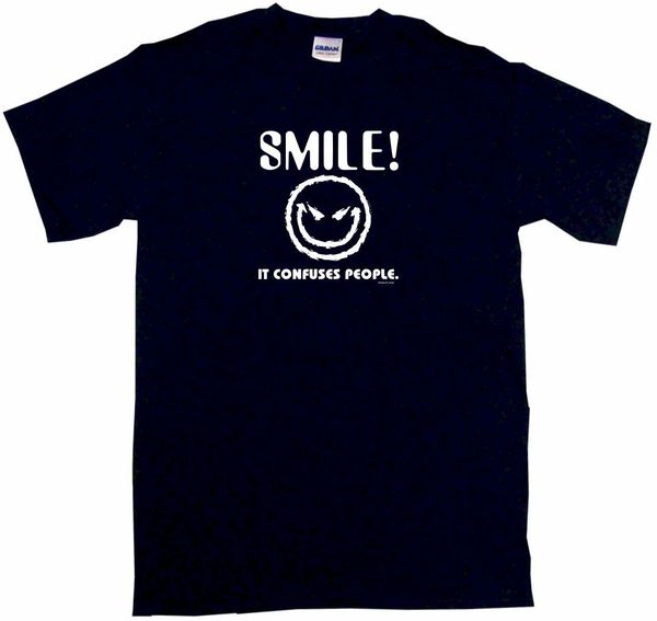

smile it confuses people mens tee shirt pick size color small-6xl