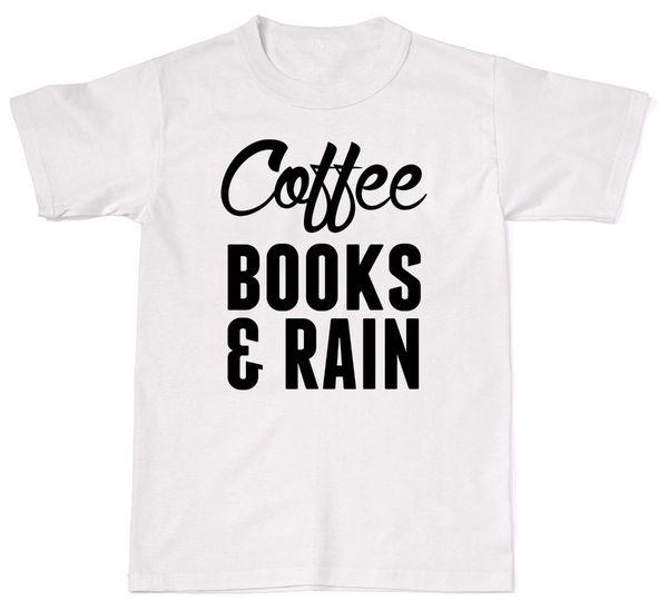 

2020 summer sale fashion coffee books and rain nerd tumblr hipster t-shirt cotton