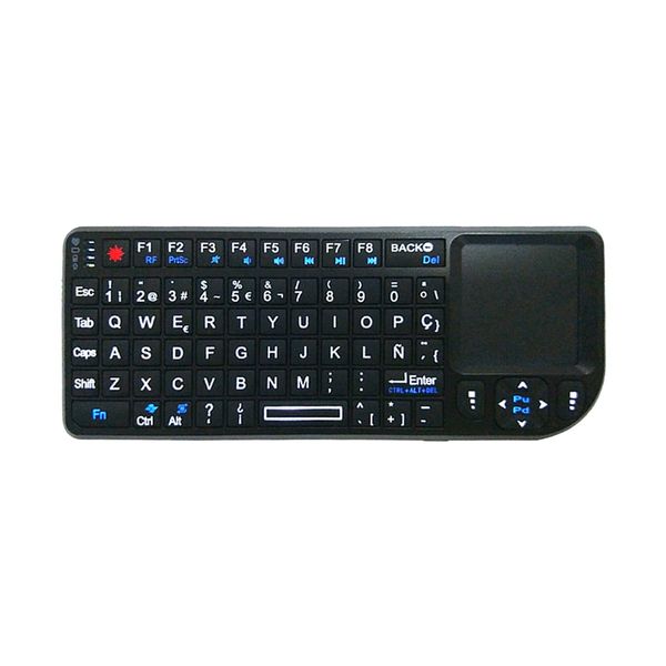

a8 spanish wireless keyboard air mouse 2.4g mini touchpad white backlit for speech projector plug and play