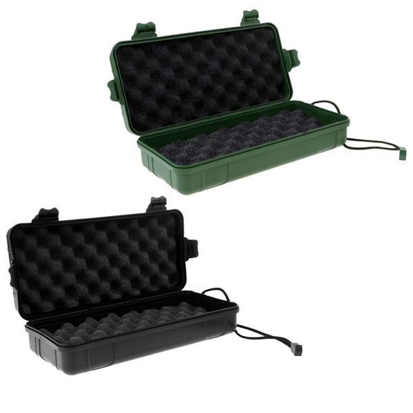 

2 pcs camping storage case flashlight torch carry box container