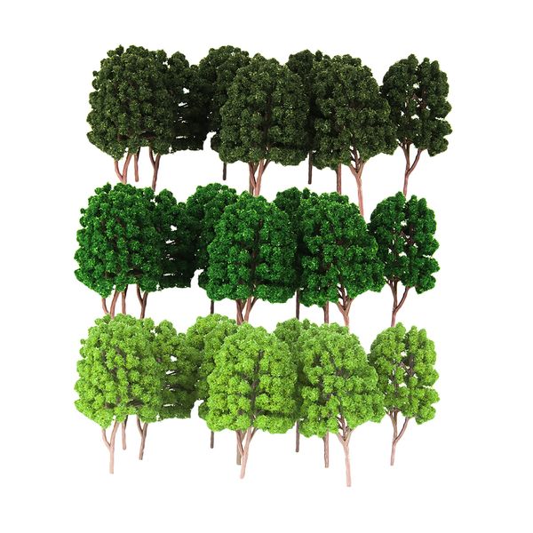 

30pcs пластикового green tree модель окрашенного компоновка 1/100 ho масштаб декорация строительная