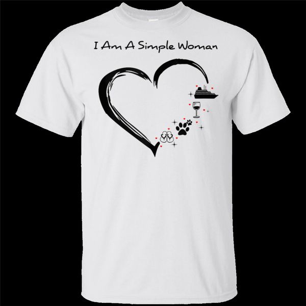 

men's i am a simple woman cruise wine dog flip flops t-shirt size m-3xl cool gift personality tee shirt