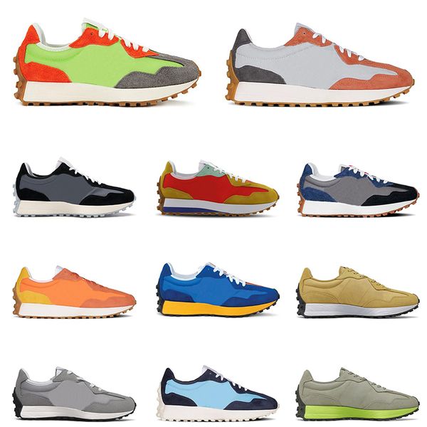 

new blanche 327 hommes femmes chaussures de course bleu orange energy lime avec dark blaze castle rock indigo pride baskets d'extérieur