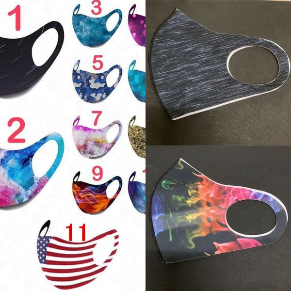 

2021tie-dye camouflage flag printed face summer masks adults fashion reusable breathable dustp m371