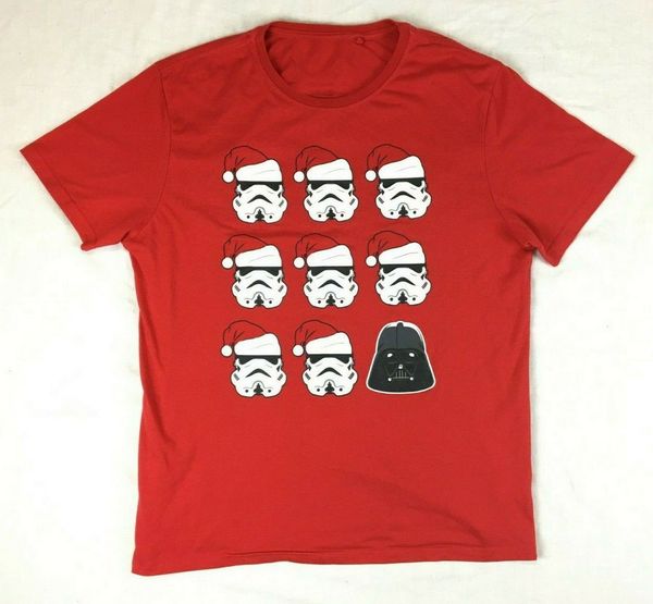 

stormtrooper red christmas t-shirt - mens - xl loose plus size tee shirt
