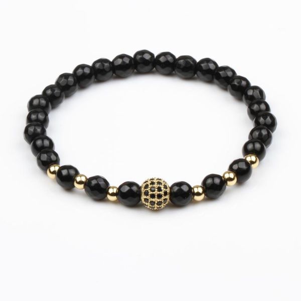 

beaded, strands design men women charm bracelet male classic 6mm section stone beads strand ball trendy bracelets for couples jewelry gift, Black