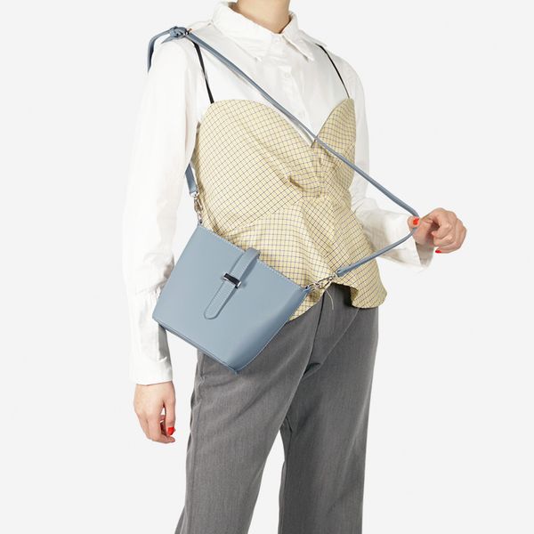 

women's bag 2020 new fashion solid color simple women's one-shoulder bucket bag messenger pu