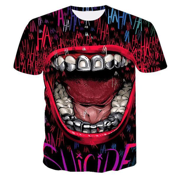 

2020 new men s T-shirt clown 3D printing wild T-shirt casual personalized round neck men s street funny short sleeve